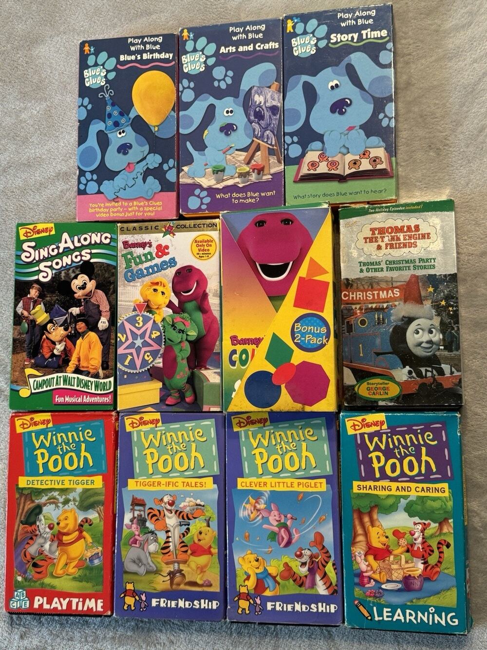 VHS Lot 11x Blues Clues Nickelodeon Nick Jr Disney Winnie The Pooh Thomas Barney
